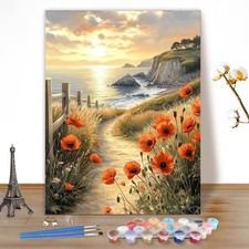 Paint by Numbers Kits for Adults Landscape, DIY Flower Acrylic Paint by Numbe