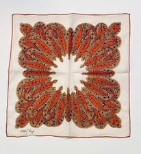 Vintage Tammis Keefe Handkerchief Wreath Circle Autumn 1950s MCM Hankie