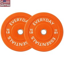 Olympic Bumper Plate Weight Plates 15lbs 1-Pair Adjustable for Strength Training