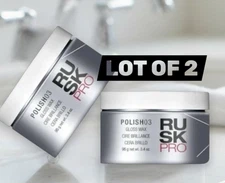 RUSK PRO POLISH 03 Gloss Hair Wax 3.4 Oz Weightless Shine Control Hold LOT OF 2