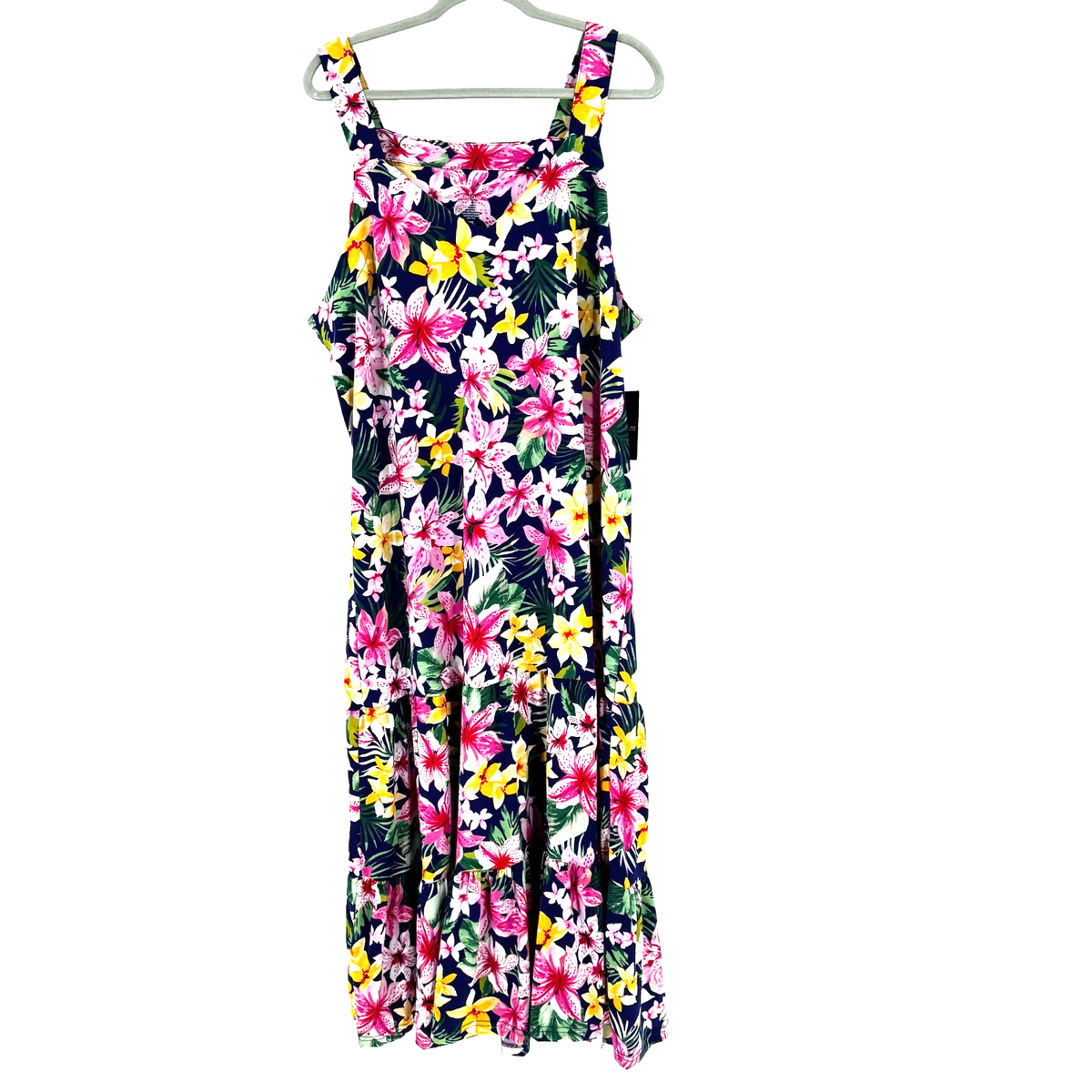 chinese dress ladies Blue Leaf Print Maxi Dress