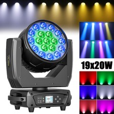 19LED RGBW 380W Zoom Moving Head Stage Light DMX Beam Wash Lighting DJ Disco Bar