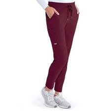 GREYS ANANTOMY EDGE WOMEN 6 POCKET SCRUB PANTS IN BORDEAUX IN ALL SIZES  GEP525