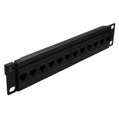 Cat6 RJ45 10 Zoll Pass Through Patch Panel 12 Port Rack montierbar MINI SOHO 1U