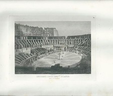 1848 ROMA INTERNO DELL'ANFITEATRO FLAVIO acquaforte su rame Cottafavi Colosseo