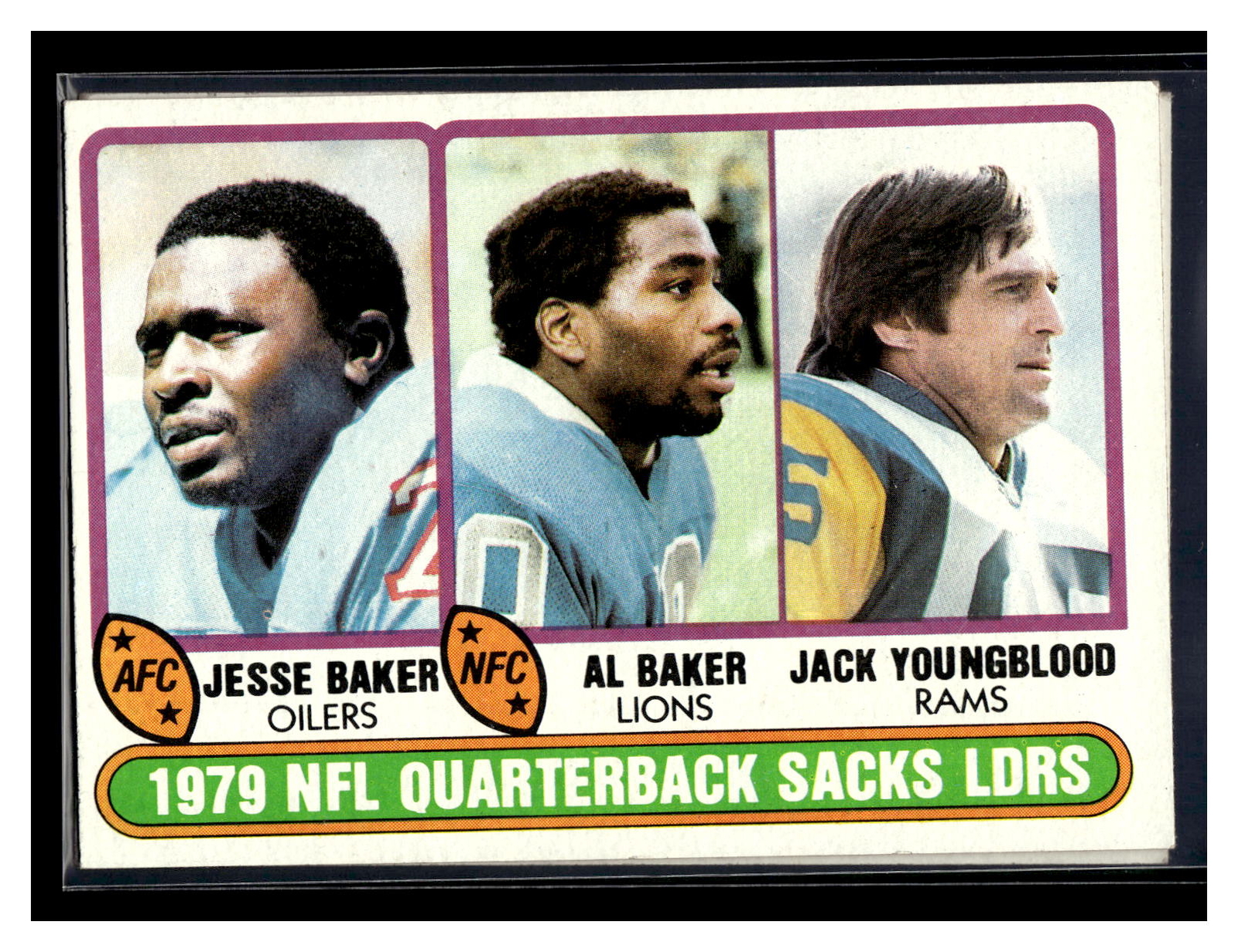 1980 Topps 333 1979 Sacks Leaders Jesse Baker / Al Baker / Jack