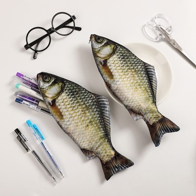 Creative Salted Fish Pencil Case Funny Pouch Bag Stationery School Supplies 1pc