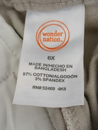 Wonder Nation Girls School Uniform Khaki Bermuda Shorts Adjustable Waist Size 6x - Picture 10 of 10