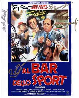 Ammendola Calà Vanzina Banti Venier Banfi Signed Photo Proof Al bar dello Sport