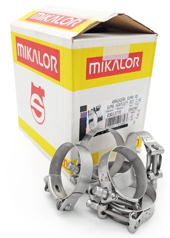 MIKALOR W1, W2, W4, W5 Stainless Steel Hose Clamps | Supra | Exhaust | T Bolt