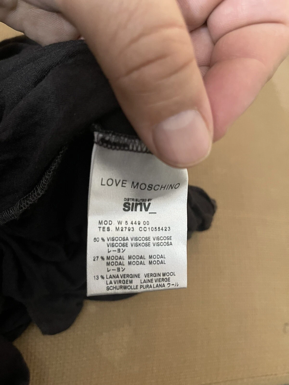 Vintage Donna Love Moschino Marrone Scuro Miscela Modale Lana Taglia 4 Made in Italy