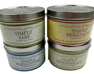 (4) Our Own Candle Wax Scented Candle Lemongrass Sage Eucalyptus Tea Tree 6.5oz