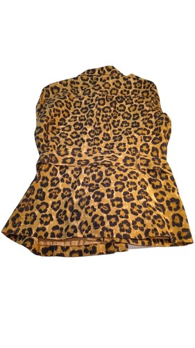 Lauren Leopard Safari Linen Cotton Long Sleeve 4 Front Pockets Jacket - Picture 2 of 11