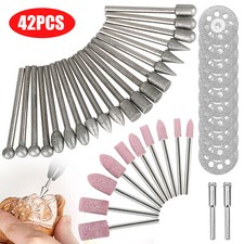 42Pcs Diamond Grinding Cutting Carving Bit Set For Dremel Rotary Tool Tile Glass