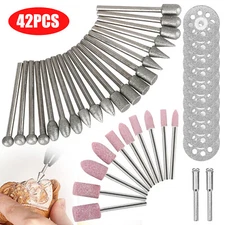 42Pcs Diamond Grinding Cutting Carving Bit Set For Dremel Rotary Tool Tile Glass