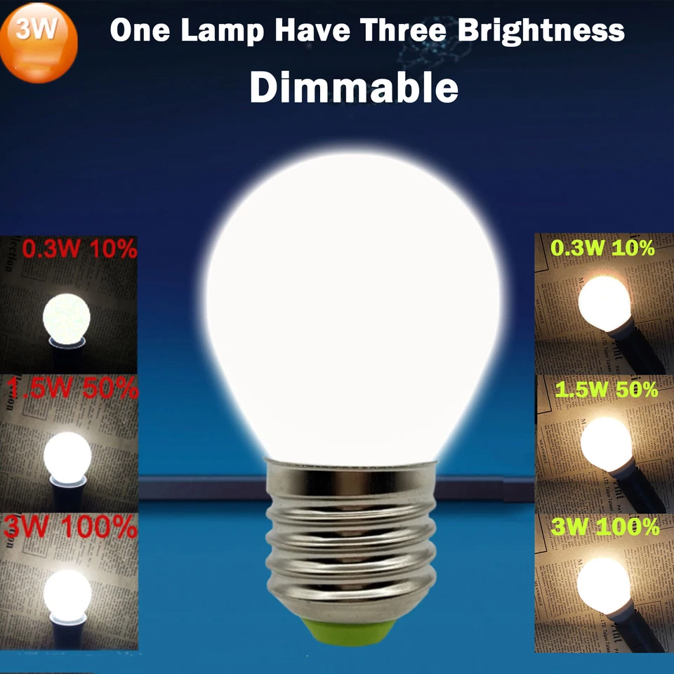 Dimmable LED Globe Bulb E26 E27 B15 B22 E14 E12 3W 110-220V Color Change Lamp TC - Image 2 of 4