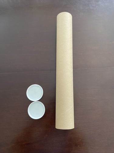 Premium Kraft Mailing Shipping Poster Tubes with Plastic End Caps 3" x 21"