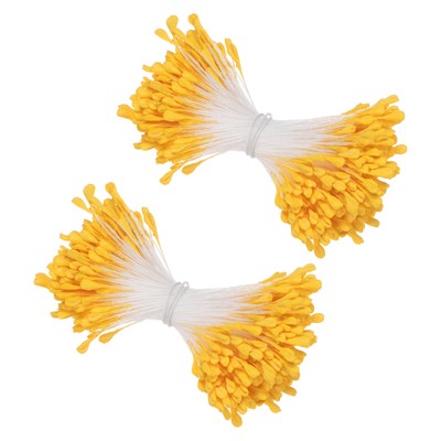 680-Pack 3mm Mini Double Heads Artificial Flower Stamen Pistil [Yellow]