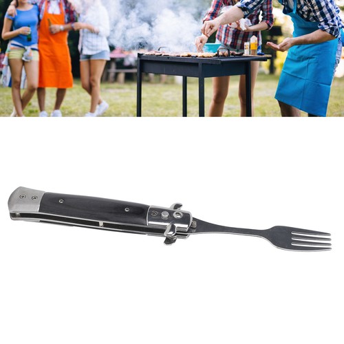 Folding Spring Fork Reusable Stainless Steel Automatic Foldable Spring Fork For - Picture 14 of 22