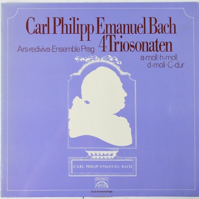 Ars rediviva Ensemble C.P.E.Bach 4 Triosonaten supraphon 64289 LP-7370