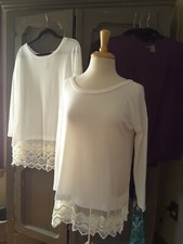 Layering Shirt With Lace Trim White Super Versatile