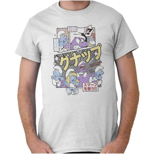 the Smurfs Purple GNAP Manga Panel Aesthetic Womens or Mens Crewneck T Shirt Tee - Picture 1 of 8