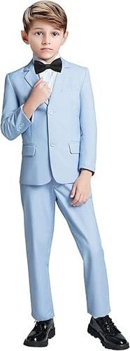Flower Boy's Suits Casual Formal Tuxedo Blazer Pant Vest Slim Fit Three Pieces - Picture 8 of 27