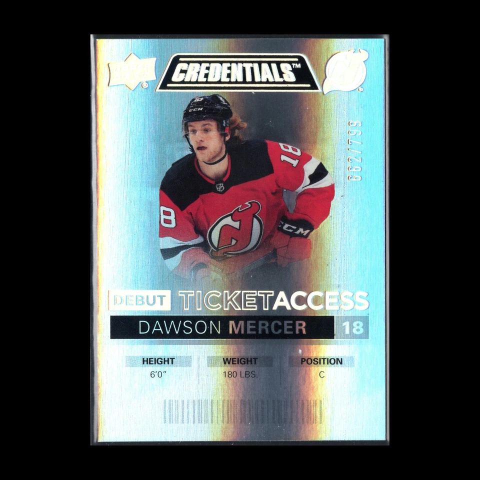 2021-22 UD Credentials DAWSON MERCER #128 Debut Ticket Access RC 662/799 - Image 3 of 4