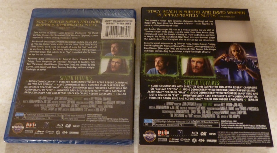 BODY BAGS (1993) BLURAY / DVD 2DISC SET WITH SLIPCOVER SCREAM FACTORY