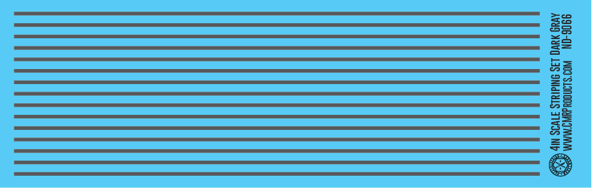 HO Scale - Scale Striping Set 4in Dark Gray