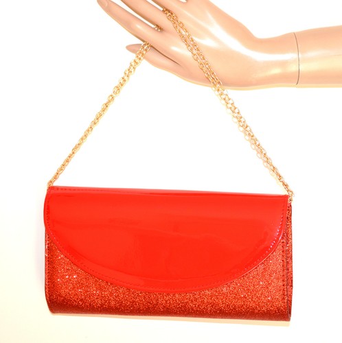 POCHETTE ROSSA borsello donna elegante borsa borsetta cerimonia brillantini  G35 | eBay