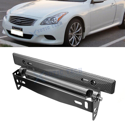 Carbon Fiber Texture Bumper License Plate Mounting Bracket For Infiniti G37+