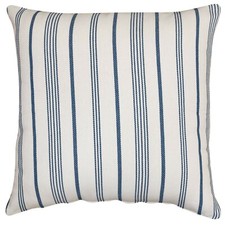 Mykonos Striped Extra-Large Cushion. Nautical Stripes in Marine Blue. 23x23" XL