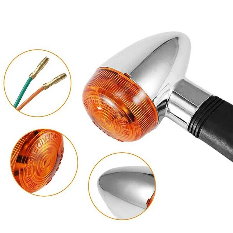 Bullet Motorcycle Turn Signals Blinker Lights For Honda Suzuki Yamaha Cafe Racer — 第 2/4 张图片