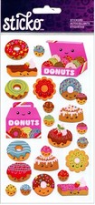 Donut Characters, food scrapbook stickers - Sticko 52-01249