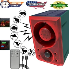 Advanced Motion Sensor Alarm with Dog Barking & Gunshot Sounds - Solar Powered