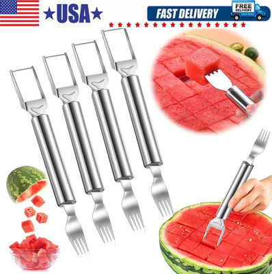 Watermelon Slicer Cutter,2-in-1 Fork Stainless Steel Fruit Cutting Artifact Lot