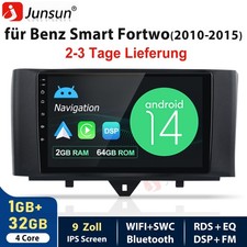 Für Smart Fortwo 451 2005-15 Autoradio DAB+ Android 15 GPS WIFI Carplay RDS SWC