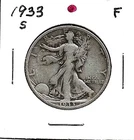 1933 "S" WALKING LIBERTY HALF DOLLA ***F***