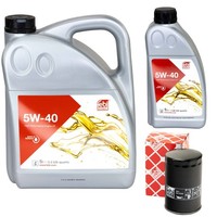 MotoröL Set Febi SAE 5W-40 6 Liter + ÖLfilter 22550 FüR Audi A4 Avant RS4 8D5