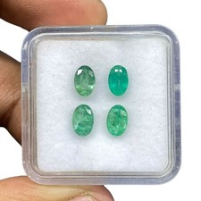 4 Pcs Natural Colombian Emerald 5.8-6mm Oval Cut Loose Untreated Gemstones Lot