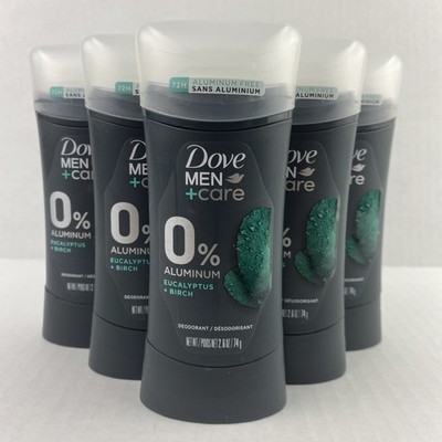 6 Dove Men Care EUCALYPTUS BIRCH 0% Aluminum Deodorant 2.6 Oz 72H DISCONTINUED