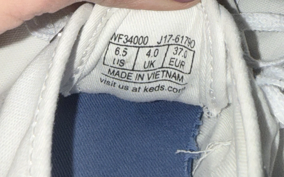Tenis Y2K Keds Para Mujer Clásicos Blancos 6 1/2 Lona Retro 90 Preppy Foto 4 de 4