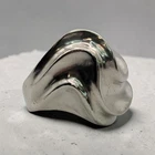 VTG Taxco Mexico 925 Sterling Silver Brutalist Wave Ring TA-11 Chunky 19.33g HVY