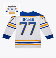 Men's #77 Turgeon White 1989/90 Power Play Stitched Hockey Jersey Sz S-6XL