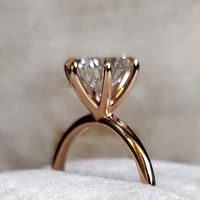 Elegant Round 2 Ct Women Diamond Ring 18k Rose Gold Lab Grown CVD IGI EF VVS2
