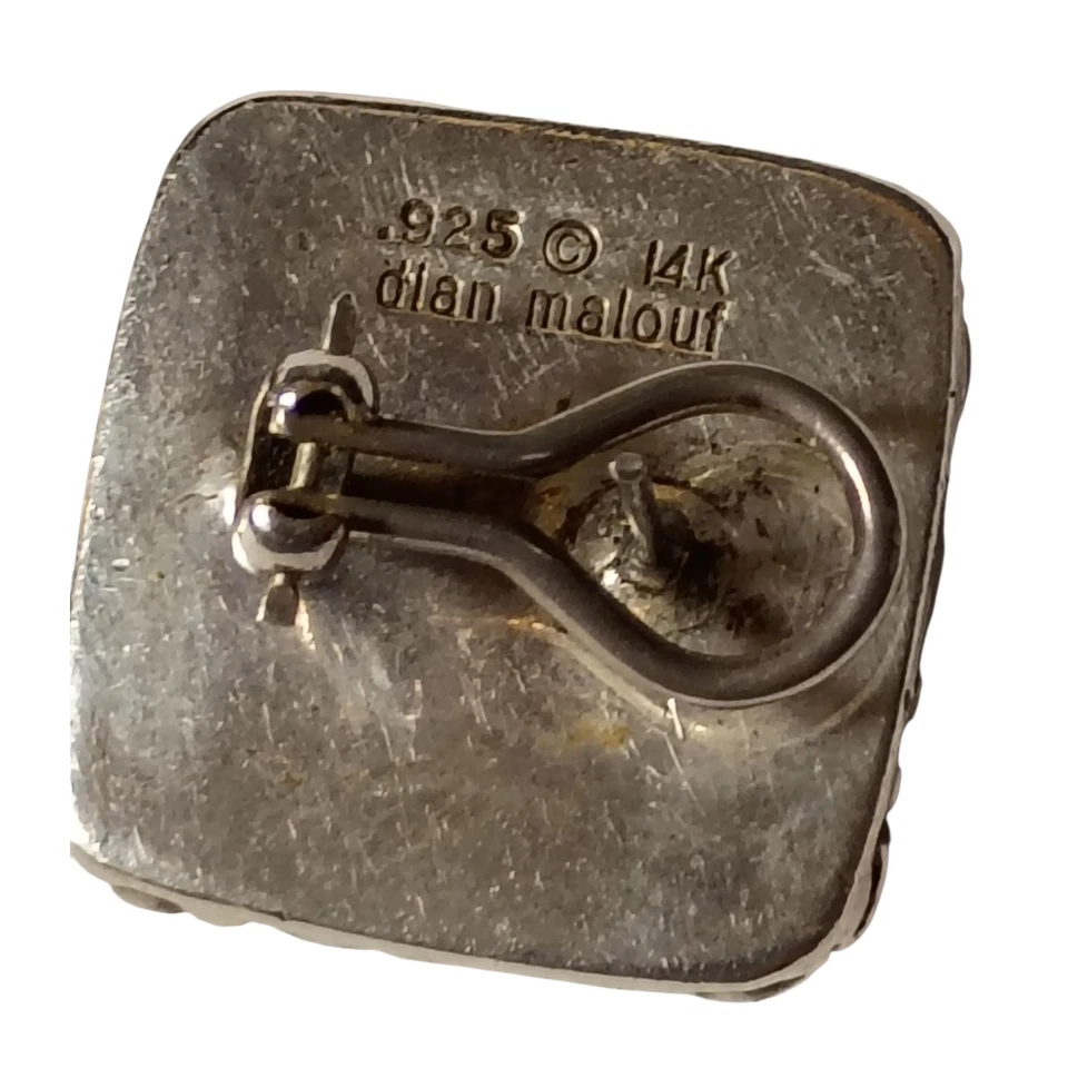  Pendientes Dian Malouf de plata de ley de 14 kg de amatista Foto 3 de 4