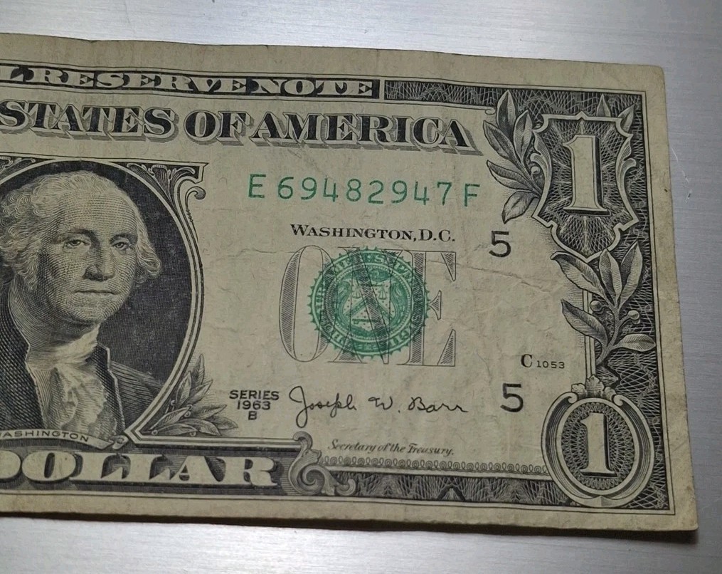 宫崎骏 吉卜力 紀念紙幣 1963 B $1 One Dollar Federal Reserve Note Joseph Barr Richmond