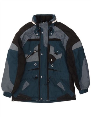 C&A Herren Zip Windbreaker Jacke UK 44 2XL Blau Colourblock Polyester Winter DF40