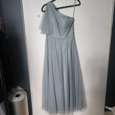 Jenny Yoo Collection Bridesmaid One Shoulder Tulle Dress Wedding 6 Sage Fairy